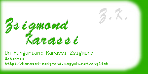 zsigmond karassi business card